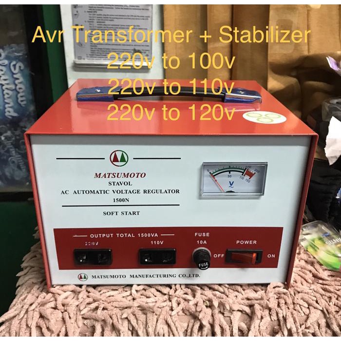 Ready Avr transformer + stabilizer 1500W 220v ke 120v 220v ke 110v 220v moto