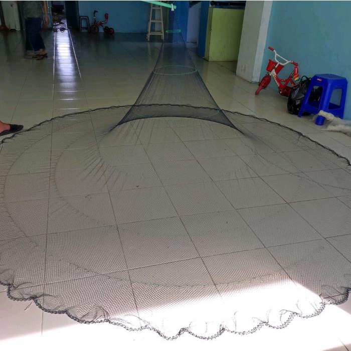 Ready jala lempar bahan nilon / benang tinggi 3 meter, jala ikan, jala udang, jala sungai dll