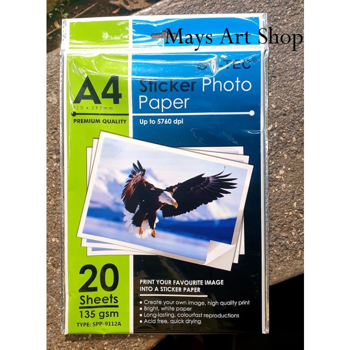 

New NEW! Kertas Foto Stiker A4 V-TEC Paper Photo Sticker 135 gsm 20 sheets