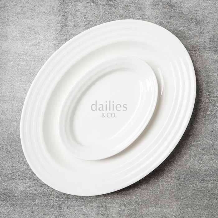 TERLARIS Saint James Concentric Oval Plate/ Piring Keramik Oval