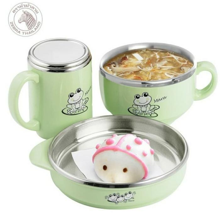 Zebra Lovely Set (184117) / Set Piring Anak Bahan Stainless Steel