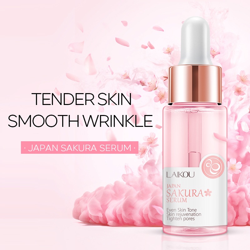 IMPORT LAIKOU 17ML JAPAN SAKURA SERUM VITAMIN C NOURISH ESSENSE OIL CONTROL 24K GOLD SERUM ROSE