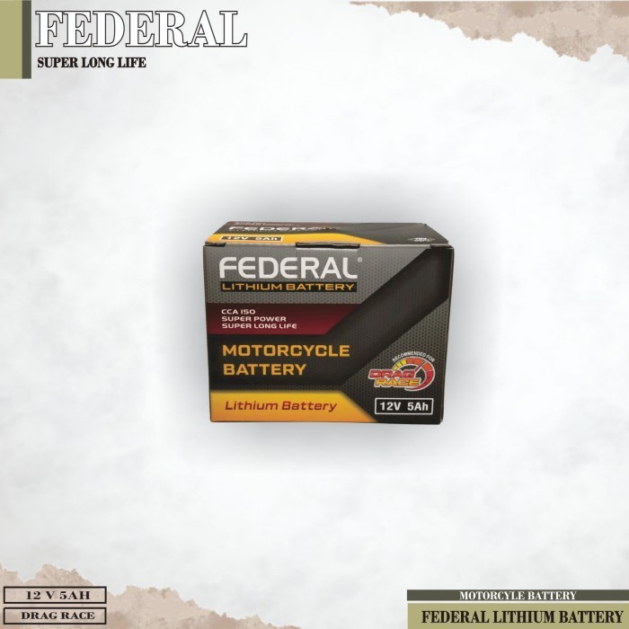 $$PROMO Beli 2 Lebih Murah$$Federal Aki Lithium Motor 12V 5AH