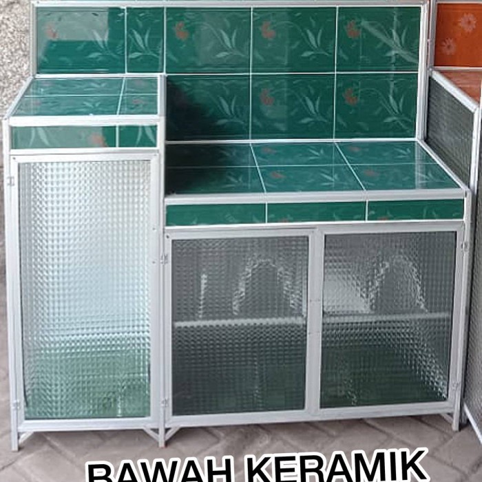 Rak Piring Kompor Undak 3 pintu Kitchen Set Keramik Alumunium