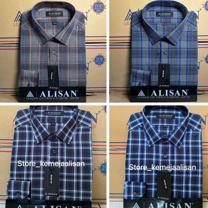 Navero-KEMEJA ALISAN MOTIF KOTAK SLIMFIT LENGAN PANJANG