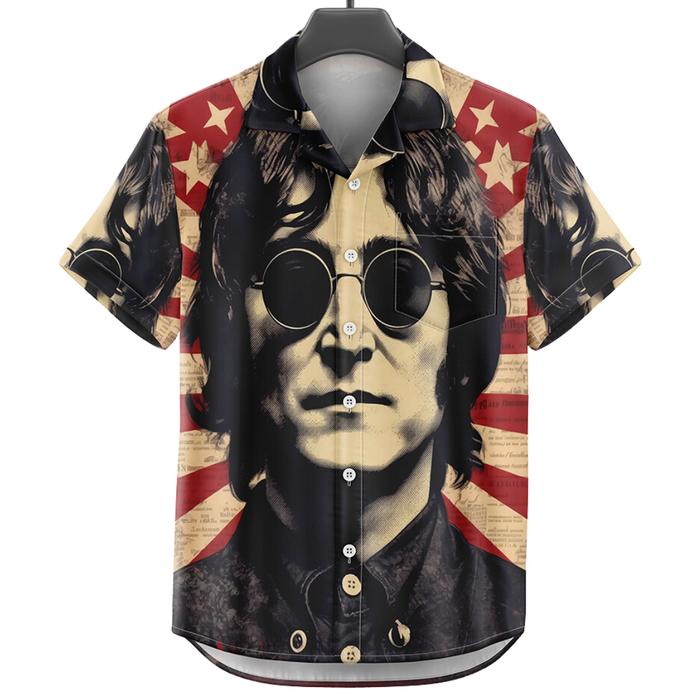 Navero-BAJU KEMEJA KEKINIAN PRIA WANITA DOWEAR MOTIF JOHN LENNON 385