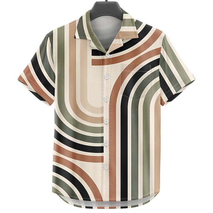 Navero-BAJU KEMEJA KEKINIAN PRIA WANITA DOWEAR MOTIF RETRO GREEN 488