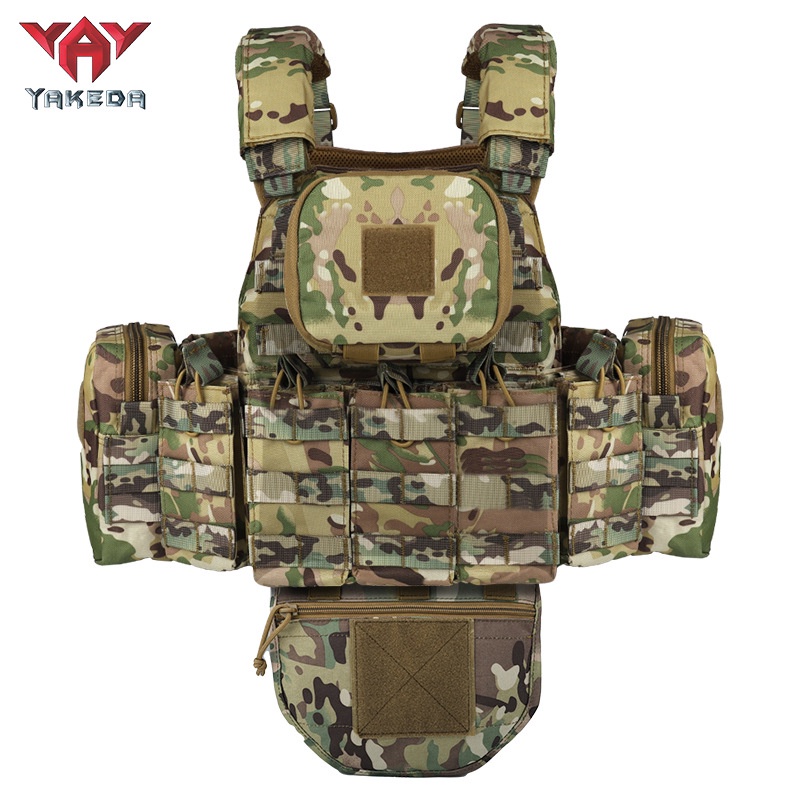 YAKEDA Tactical Plate Carrier Vest Camo Molle Magazine Pouches Hunting Full Protection Tactical Vest