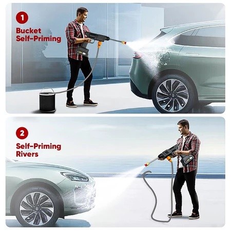 Mitsushi Alat Cuci Mobil Dan Motor Mesin Cuci Tekanan 48V Mesin Cuci Mobil Nirkabel Portabel 2