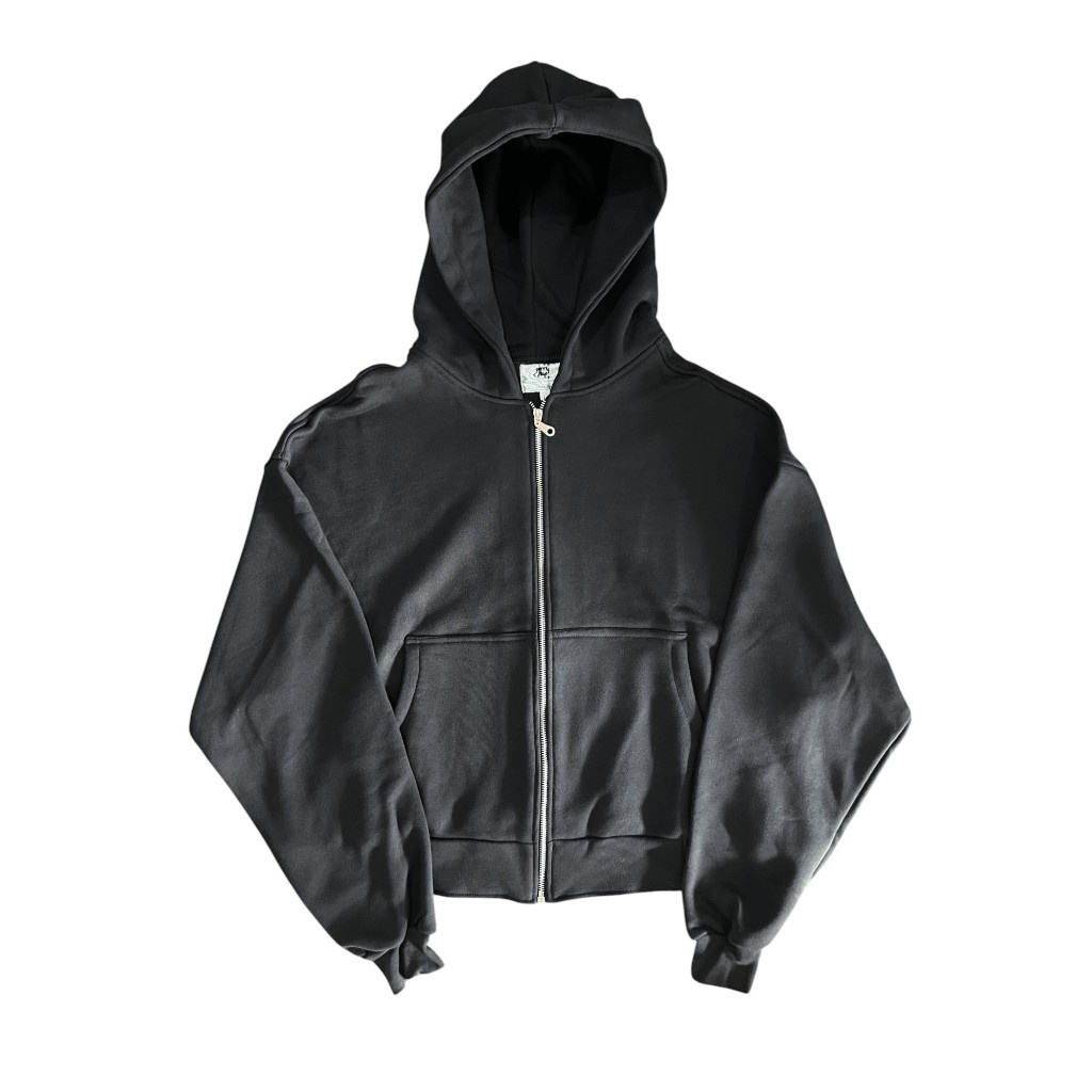 PerryFoye - Boxy Zipper Hoodie Oversized Black / Hoodie Boxy Oversized/ Hoodie Boxy / Oversized