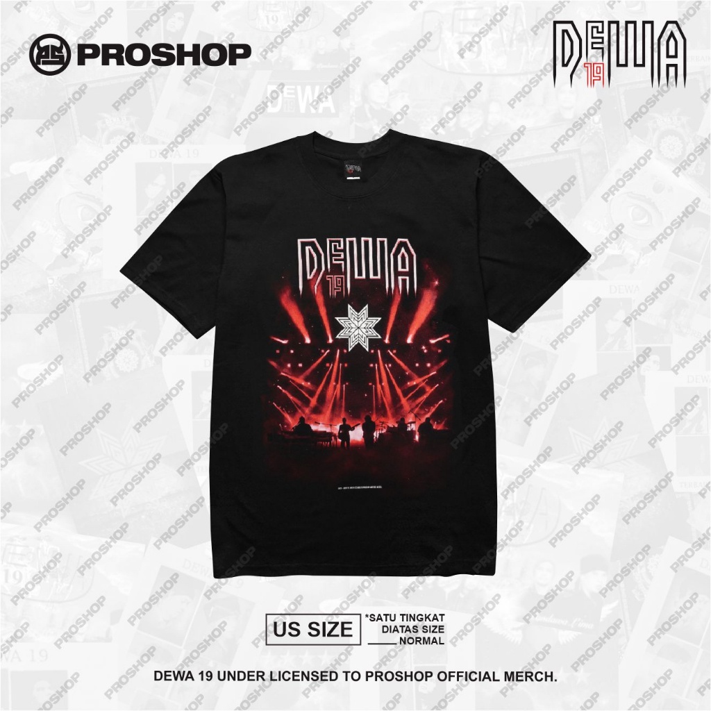 【HOT】Proshop | Stadium Tour Dewa 19 Tshirt | Kaos Pria Kaos Distro | Hitam