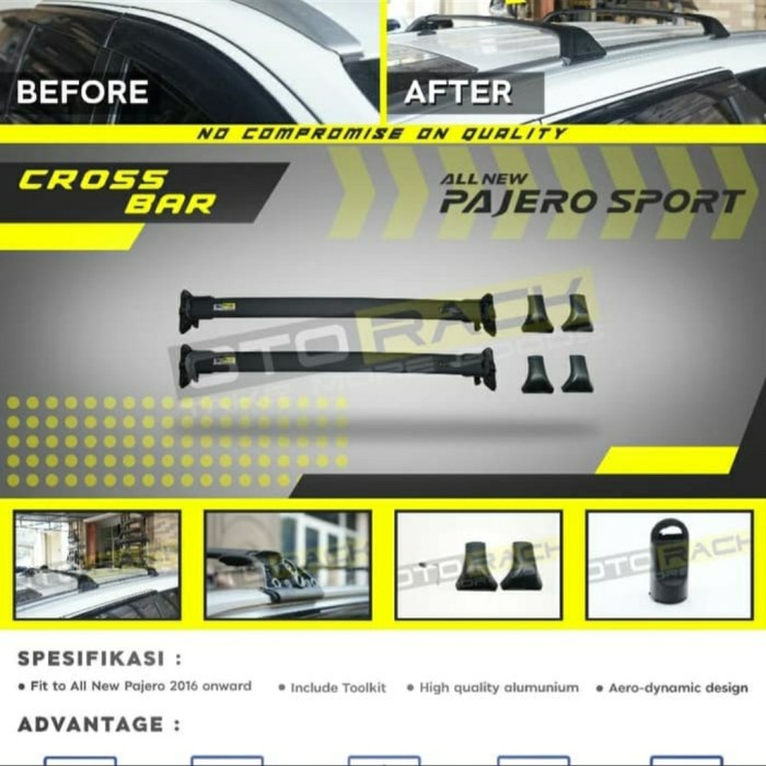 Paling Baik Paket Roof Box / Roofbox Otorack Limitless + Cross Bar Pajero Sport