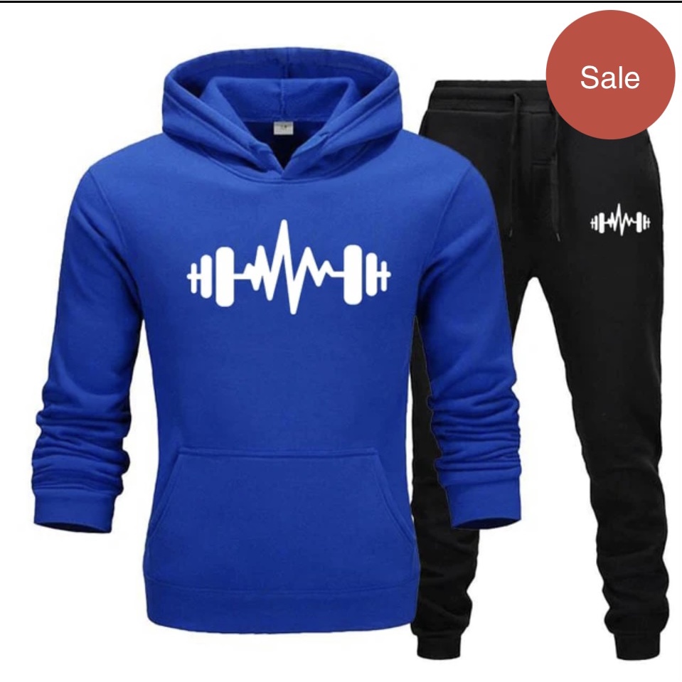 One Set BARBEL GYM II Setelan Sweater Hoodie dan Celana Joger Panjang Casual ( Pria & Wanita )