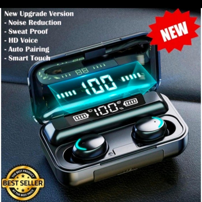 Headset TWS F9 headset bluetooth bisa berfungsi sebagai power bank