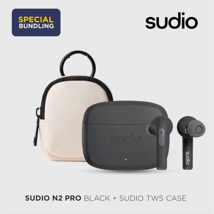 Sudio N2 Pro Black - True Wireless Bluetooth in-Ear Earbuds with ANC