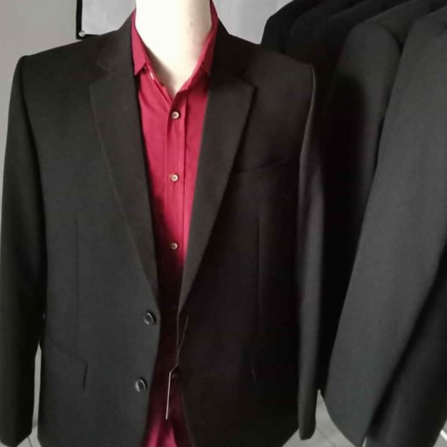 Ready Jas Pria Premium Tebal Jas Resmi Super Jetblack Jas Formal Blazer Pria Original