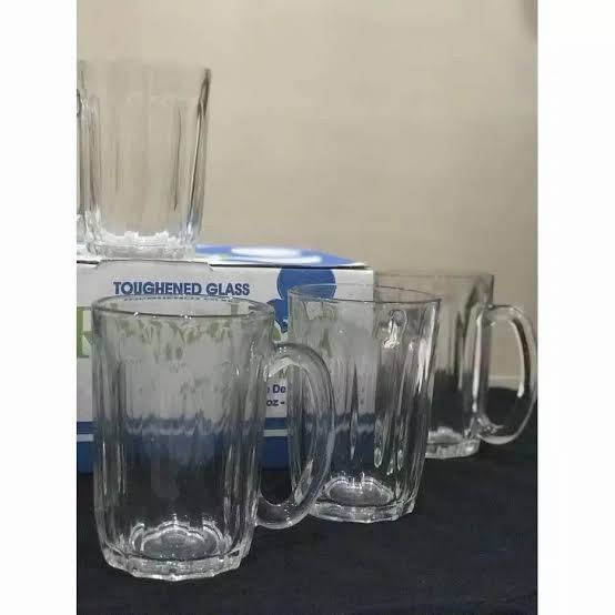 gelas kaca royalex / gelas gagang 270 ml / 6 pc