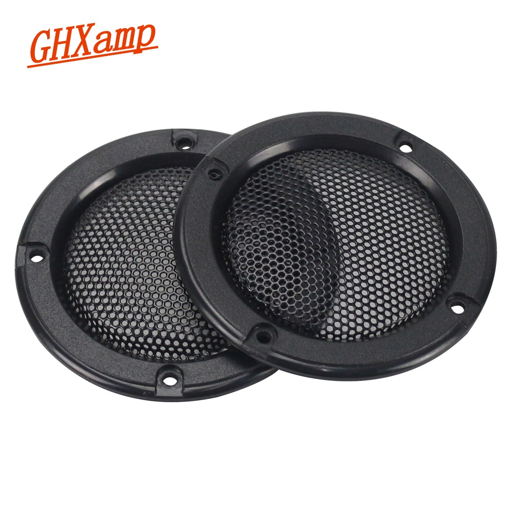 GHXAMP 2PCS 2 inch Black Car Speaker Grill Mesh Enclosure Net Protective Cover DIY Speaker Accessori