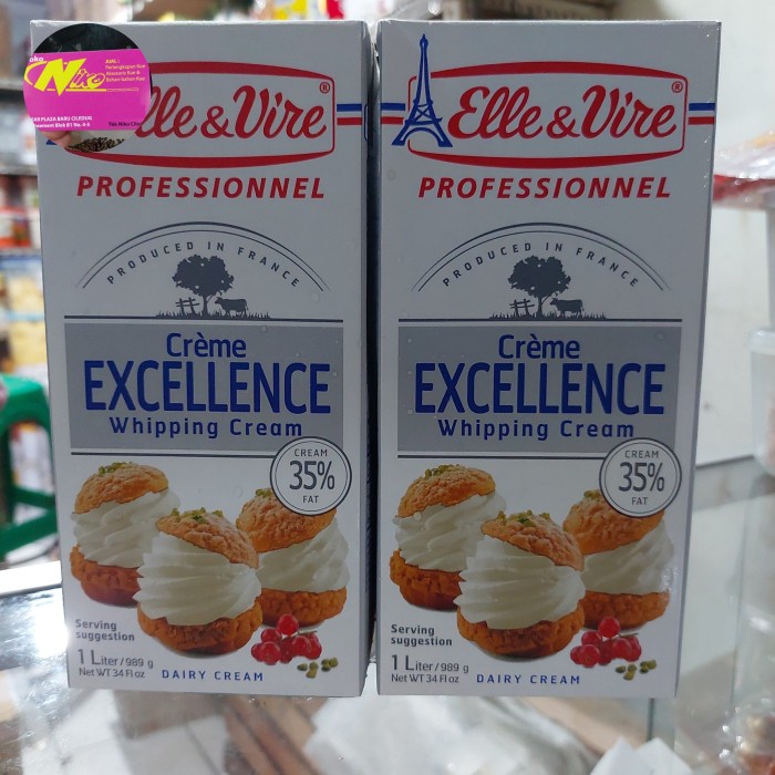 

elle vire whipping cream 1 liter khusus grab dan gojek
