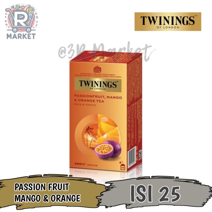 

Twinings Passion Fruit, Mango & Orange Tea Teh Celup Isi 25 Tea Bags