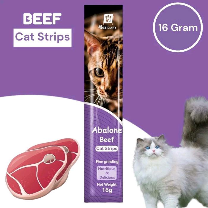 

UP634 pet diary snack kucing all varian cemilan kucing cat strips tuna salmon ayam beef makanan
