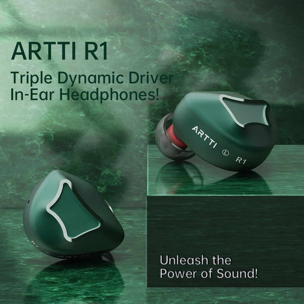 ARTTI R1 3D Best Wired HIFI In Ear IEMs Earphone Triple Dynamic Driver Stereo Hi-res Hi Fi Monitor H
