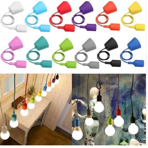 Goldenelectric Fiiting Lampu Warna Warni E27 / Fitting Lampu Silikon Warna