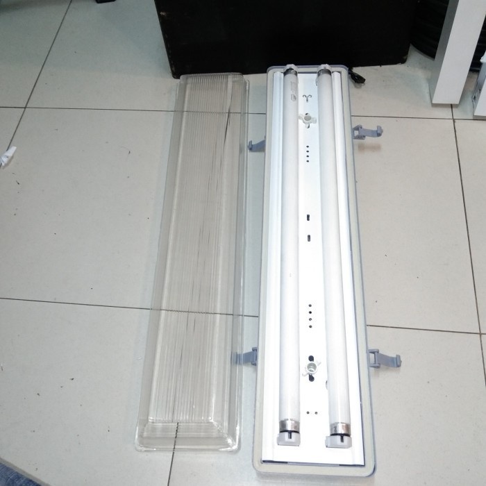 Kap Waterproof 2X18W Watt + Lampu TL Neon 18Watt Phillips/ led 8w