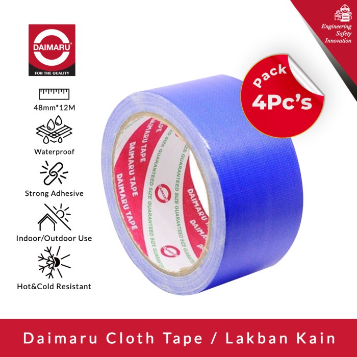 

TERBARU [Dapat 4pcs] Daimaru Cloth Tape Biru 48mm x 12m