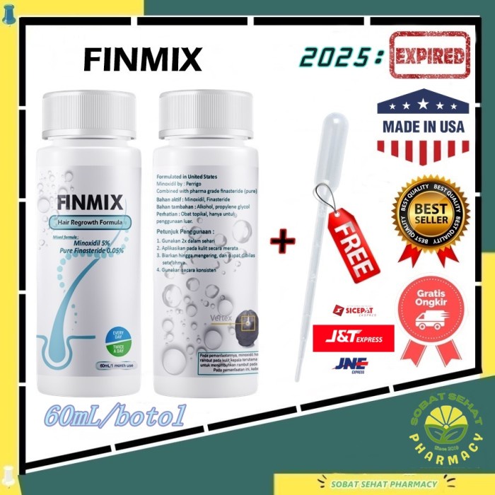 Finmix Minoxidil 5% Pure Finas Original USA (Penumbuh Rambut,brewok)