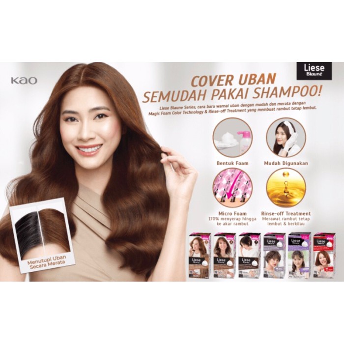 Liese Blaune Creamy Bubble Hair Color Original pewarna rambut penutup uban