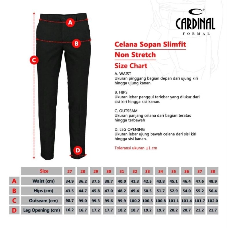 CARDINAL FORMAL 100% ORIGINAL Celana Kerja Pria Standar /Celana Cardinal Formal Regular / Cardinal