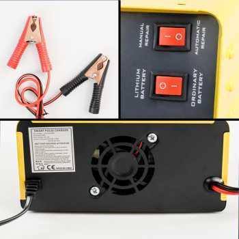 SALE CHARGER CAS AKI MOBIL MOTOR PORTABEL OTOMATIS 260W 12V/24V 200AH + LCD TAFFWARE ANJING -