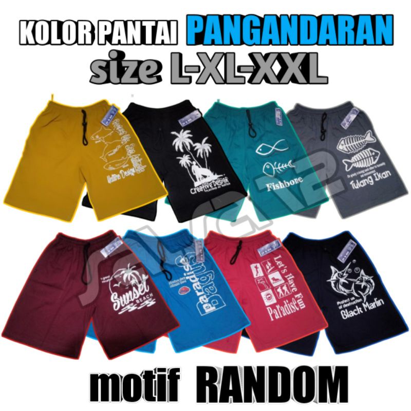 (SIZE S,M,L,XL,XXL) KOLOR PANTAI PANGANDARAN/CELANA PENDEK PANGANDARAN