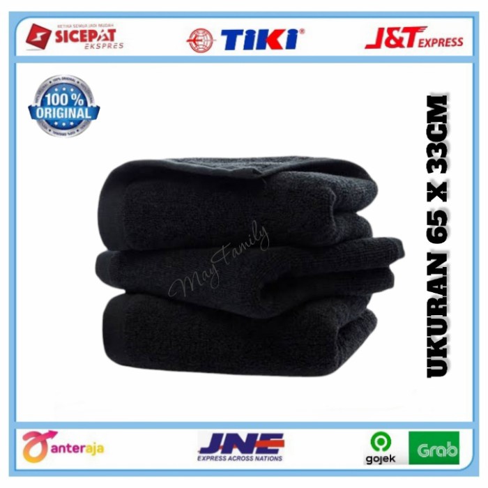 BnYk,Stock- handuk salon hitam / handuk mini salon /handuk barbershop hitam polos