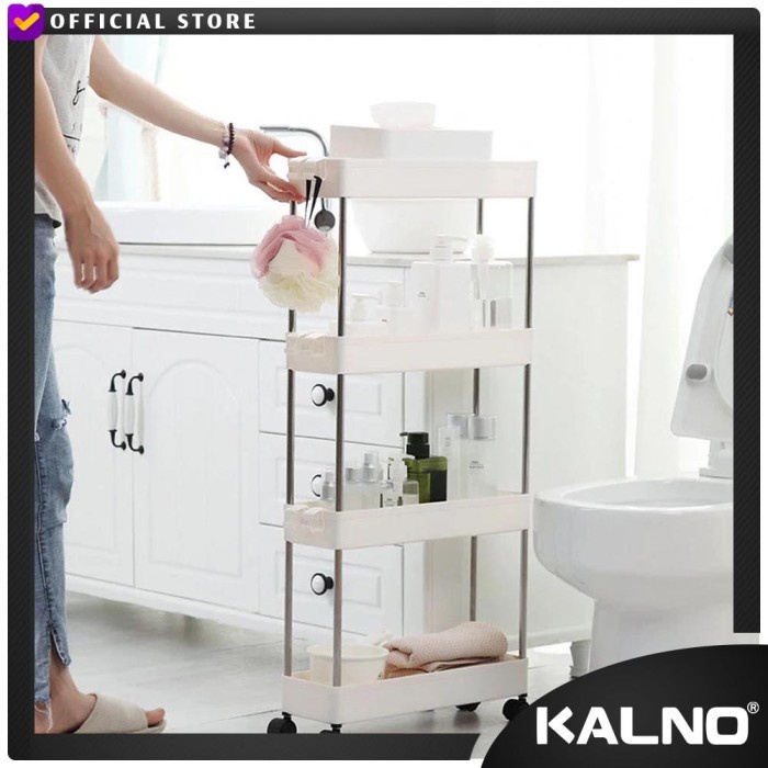 BnYk,Stock- Troli Rak Susun Serbaguna Dapur Kamar Mandi Buku Salon Rak Penyimpanan