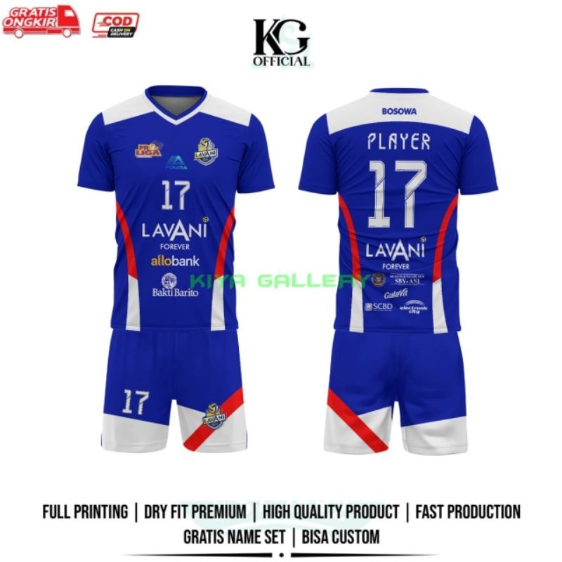 Jersey Baju Voli Pria Lavani Full Printing Gratis Custom Nama Dan Nomor
