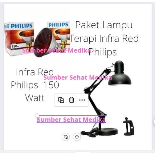 Paket Lampu Terapi Infrared Philips Tiang + Bohlam Philips / Infrared