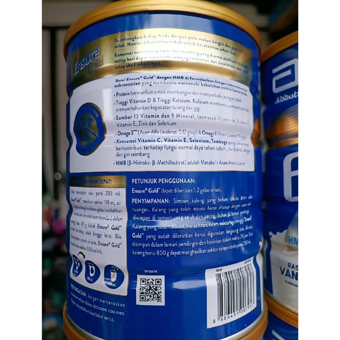 

Susu Ensure Gold Rasa Vanila/Coklat Ukuran 850Gr/800Gr Susu Dewasa/Orang Tua/Manula Promo