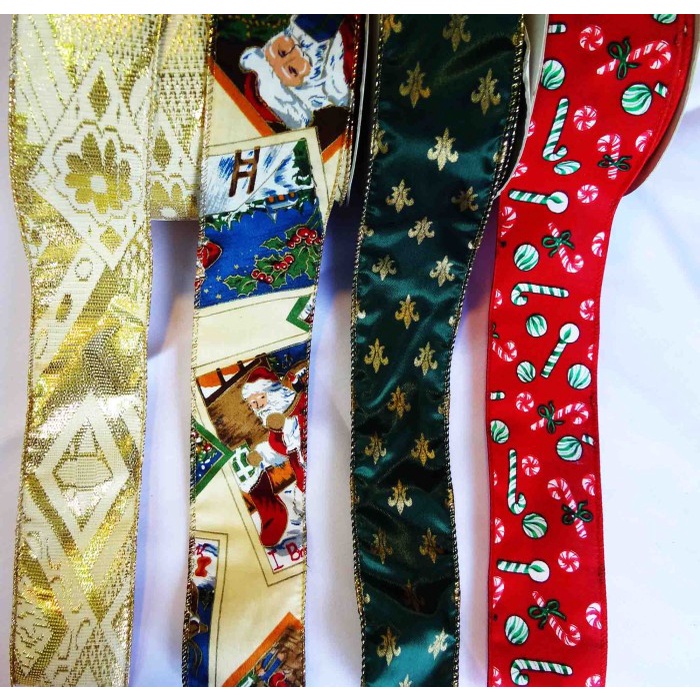 

<<<<<] Pita Dekorasi Natal, Bahan Kain. Decorations Fabric Ribbon