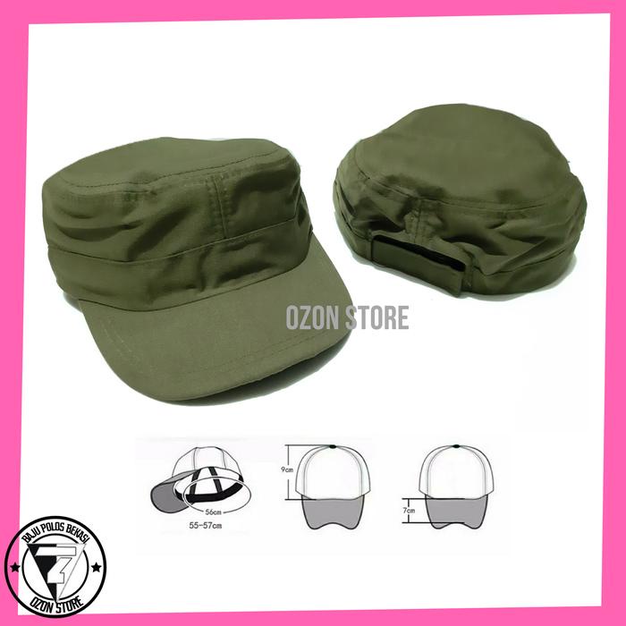 Cap- Topi Pria Wanita Polos Komando Topi Army Militery - Hijau Army