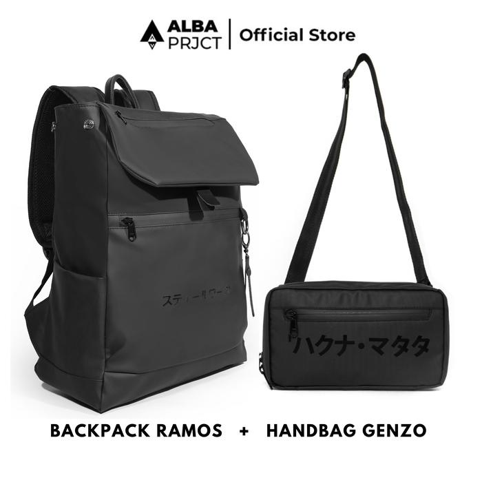 WTS- Alba Project Paket Bundling ( Backpack Ramos + Handbag Genzo ) Tas Pria - Tas