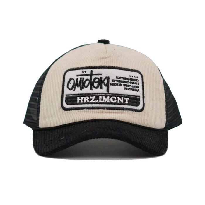Cap- Trucker Hat Corduroy Topi Jaring Omidoki Hitam Bw Cap Topi Corduroy