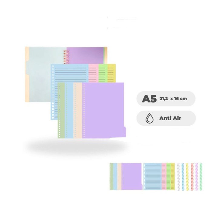

Ready stock] diy ring plus cover plus divider ( set langkap ) warna pastel looseleaf binder a5 / b5