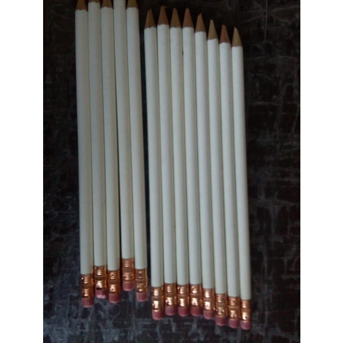 

+++++] pensil polos promosi putih ( plus penghapus satuan ) PER SATU BUAH FULL PUTIH SISA EXPORT