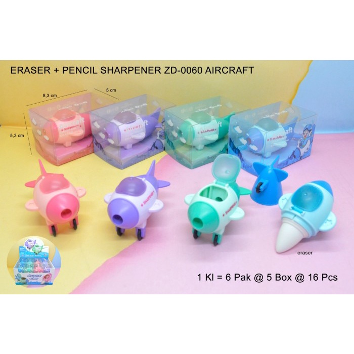 

^^^^^] rautan plus penghapus 2 in 1 benny bentuk pesawat aircraft ZD 0060 / kamera zd 028 kualitas