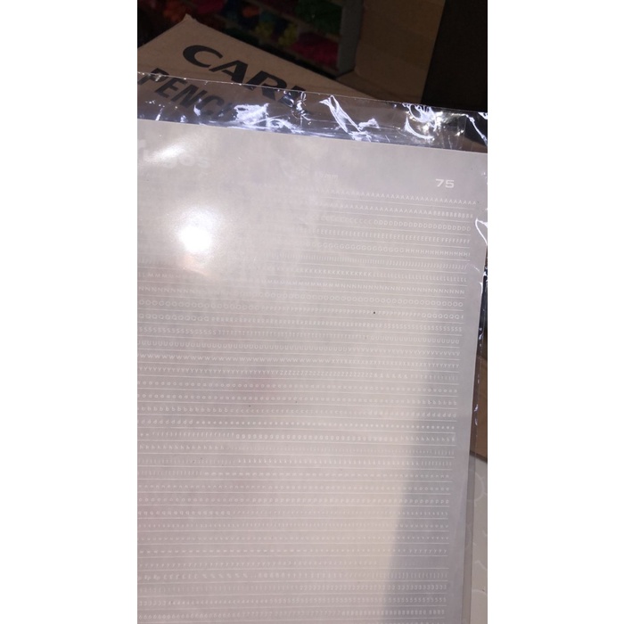 siap kirim] rugos huruf putih 1.5 mm kode 75 satuan
