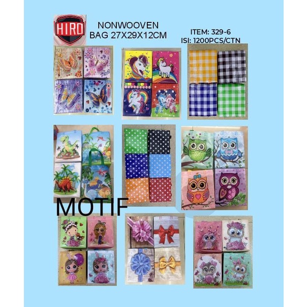 

] shopping bag karung import 27 x 29 x 12 cm satuan motif random tas