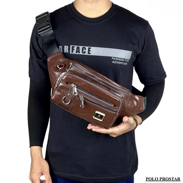 WTS- Waistbag Terlaris Polo Amstar Ukuran Besar Tas Pinggang Tas Selempang Bahu Pria