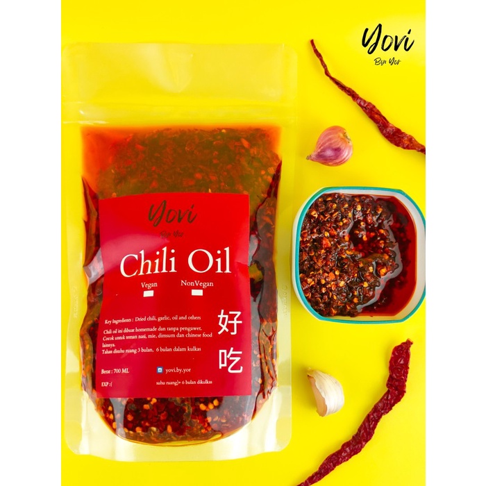 

Chili Oil With Crunchy Garlic Yovi / sambal,sambel dimsum 700 ML